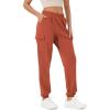 imageODODOS Cargo Jogger Pants for Women Cotton Soft Mid Waist Track Cuff Lounge Sweatpant with PocketsPureed Pumpkin