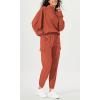 imageODODOS Cargo Jogger Pants for Women Cotton Soft Mid Waist Track Cuff Lounge Sweatpant with PocketsPureed Pumpkin
