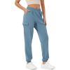 imageODODOS Cargo Jogger Pants for Women Cotton Soft Mid Waist Track Cuff Lounge Sweatpant with PocketsSteel Blue
