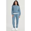 imageODODOS Cargo Jogger Pants for Women Cotton Soft Mid Waist Track Cuff Lounge Sweatpant with PocketsSteel Blue