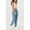 imageODODOS Cargo Jogger Pants for Women Cotton Soft Mid Waist Track Cuff Lounge Sweatpant with PocketsSteel Blue