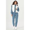 imageODODOS Cargo Jogger Pants for Women Cotton Soft Mid Waist Track Cuff Lounge Sweatpant with PocketsSteel Blue