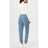imageODODOS Cargo Jogger Pants for Women Cotton Soft Mid Waist Track Cuff Lounge Sweatpant with PocketsSteel Blue