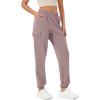 imageODODOS Cargo Jogger Pants for Women Cotton Soft Mid Waist Track Cuff Lounge Sweatpant with PocketsTwilight Mauve