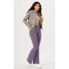 imageODODOS Cloud Feeling Crossover Flared Pants with Pockets for Women Cross Waist Bootcut Lounge Yoga Pants 30quot  32quot InseamAsh Violet