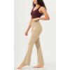 imageODODOS Cloud Feeling Crossover Flared Pants with Pockets for Women Cross Waist Bootcut Lounge Yoga Pants 30quot  32quot InseamBeige