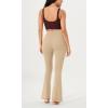 imageODODOS Cloud Feeling Crossover Flared Pants with Pockets for Women Cross Waist Bootcut Lounge Yoga Pants 30quot  32quot InseamBeige