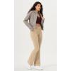 imageODODOS Cloud Feeling Crossover Flared Pants with Pockets for Women Cross Waist Bootcut Lounge Yoga Pants 30quot  32quot InseamBeige
