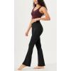 imageODODOS Cloud Feeling Crossover Flared Pants with Pockets for Women Cross Waist Bootcut Lounge Yoga Pants 30quot  32quot InseamBlack