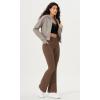 imageODODOS Cloud Feeling Crossover Flared Pants with Pockets for Women Cross Waist Bootcut Lounge Yoga Pants 30quot  32quot InseamBrunette