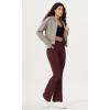 imageODODOS Cloud Feeling Crossover Flared Pants with Pockets for Women Cross Waist Bootcut Lounge Yoga Pants 30quot  32quot InseamBurgundy