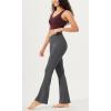 imageODODOS Cloud Feeling Crossover Flared Pants with Pockets for Women Cross Waist Bootcut Lounge Yoga Pants 30quot  32quot InseamCharcoal