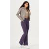 imageODODOS Cloud Feeling Crossover Flared Pants with Pockets for Women Cross Waist Bootcut Lounge Yoga Pants 30quot  32quot InseamDark Purple