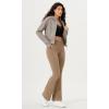 imageODODOS Cloud Feeling Crossover Flared Pants with Pockets for Women Cross Waist Bootcut Lounge Yoga Pants 30quot  32quot InseamLight Brown