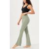 imageODODOS Cloud Feeling Crossover Flared Pants with Pockets for Women Cross Waist Bootcut Lounge Yoga Pants 30quot  32quot InseamLime Stone