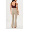 imageODODOS Cloud Feeling Crossover Flared Pants with Pockets for Women Cross Waist Bootcut Lounge Yoga Pants 30quot  32quot InseamShaker Beige