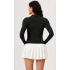 imageODODOS Cloud Feeling Long Sleeve Polo Shirts for Women Lightweight Buttery Soft Tennis Golf TopsBlack