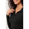 imageODODOS Cloud Feeling Long Sleeve Polo Shirts for Women Lightweight Buttery Soft Tennis Golf TopsBlack
