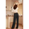 imageODODOS Drapey Soft Wide Leg Pants for Women High Waist Casual Relaxed Lounge Pants with Pockets29 InseamBlack