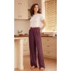 imageODODOS Drapey Soft Wide Leg Pants for Women High Waist Casual Relaxed Lounge Pants with Pockets29 InseamClaret