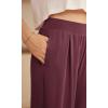 imageODODOS Drapey Soft Wide Leg Pants for Women High Waist Casual Relaxed Lounge Pants with Pockets29 InseamClaret