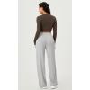imageODODOS Drapey Soft Wide Leg Pants for Women High Waist Casual Relaxed Lounge Pants with Pockets29 InseamHeather Grey