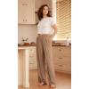 imageODODOS Drapey Soft Wide Leg Pants for Women High Waist Casual Relaxed Lounge Pants with Pockets29 InseamKhaki