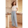 imageODODOS Drapey Soft Wide Leg Pants for Women High Waist Casual Relaxed Lounge Pants with Pockets29 InseamLight Gray Blue