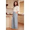 imageODODOS Drapey Soft Wide Leg Pants for Women High Waist Casual Relaxed Lounge Pants with Pockets29 InseamLight Gray Blue