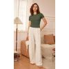 imageODODOS Lightweight Soft Short Sleeve Tee for Women Crew Neck Slim Fit TShirts Summer Crop TopsOlive Green