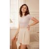 imageODODOS Lightweight Soft Short Sleeve Tee for Women Crew Neck Slim Fit TShirts Summer Crop TopsStone