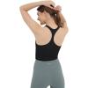 imageODODOS Womens 2 Pack Seamless Tank Tops Racerback Ribbed Sleeveless Crop Top BlackWhite MediumLarge