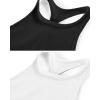 imageODODOS Womens 2 Pack Seamless Tank Tops Racerback Ribbed Sleeveless Crop Top BlackWhite MediumLarge