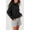 imageODODOS Womens Full Zipper Hoodies Fleece Lined Long Sleeve Sweatshirts Oversized Cropped Fall Winter OutfitsBlack