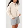 imageODODOS Womens Full Zipper Hoodies Fleece Lined Long Sleeve Sweatshirts Oversized Cropped Fall Winter OutfitsCream