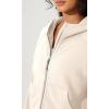 imageODODOS Womens Full Zipper Hoodies Fleece Lined Long Sleeve Sweatshirts Oversized Cropped Fall Winter OutfitsCream