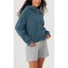 imageODODOS Womens Full Zipper Hoodies Fleece Lined Long Sleeve Sweatshirts Oversized Cropped Fall Winter OutfitsInk Blue