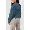 imageODODOS Womens Full Zipper Hoodies Fleece Lined Long Sleeve Sweatshirts Oversized Cropped Fall Winter OutfitsInk Blue