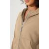 imageODODOS Womens Full Zipper Hoodies Fleece Lined Long Sleeve Sweatshirts Oversized Cropped Fall Winter OutfitsKhaki