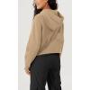 imageODODOS Womens Full Zipper Hoodies Fleece Lined Long Sleeve Sweatshirts Oversized Cropped Fall Winter OutfitsKhaki