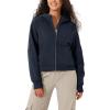 imageODODOS Womens Full Zipper Hoodies Fleece Lined Long Sleeve Sweatshirts Oversized Cropped Fall Winter OutfitsDeep Navy