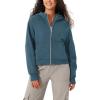 imageODODOS Womens Full Zipper Hoodies Fleece Lined Long Sleeve Sweatshirts Oversized Cropped Fall Winter OutfitsInk Blue