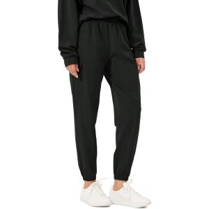 imageODODOS Cargo Jogger Pants for Women Cotton Soft Mid Waist Track Cuff Lounge Sweatpant with PocketsBlack