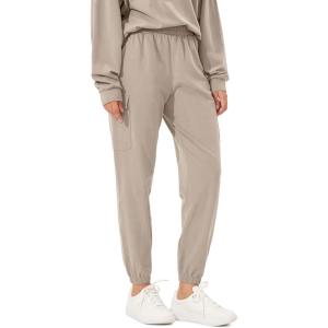 imageODODOS Cargo Jogger Pants for Women Cotton Soft Mid Waist Track Cuff Lounge Sweatpant with PocketsPlaza Taupe