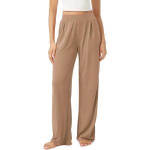 imageODODOS Drapey Soft Wide Leg Pants for Women High Waist Casual Relaxed Lounge Pants with Pockets29 InseamKhaki