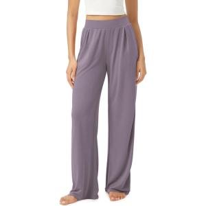 imageODODOS Drapey Soft Wide Leg Pants for Women High Waist Casual Relaxed Lounge Pants with Pockets29 InseamTaro Purple