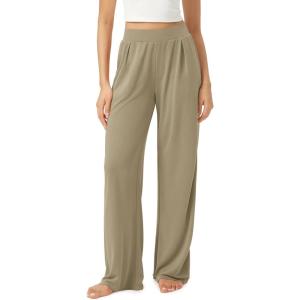 imageODODOS Drapey Soft Wide Leg Pants for Women High Waist Casual Relaxed Lounge Pants with Pockets29 InseamTravertine