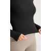 imageODODOS Cloud Feeling Long Sleeve Crop Tops for Women Crew Neck Athletic Gym Workout Yoga Tee ShirtsBlack