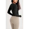 imageODODOS Cloud Feeling Long Sleeve Crop Tops for Women Crew Neck Athletic Gym Workout Yoga Tee ShirtsBlack