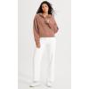 imageODODOS HalfZip Hoodies for Women Fleece Lined Cropped Sweatshirts Pullover Long Sleeve Sweater Thumb HoleMuted Clayhalf Zip